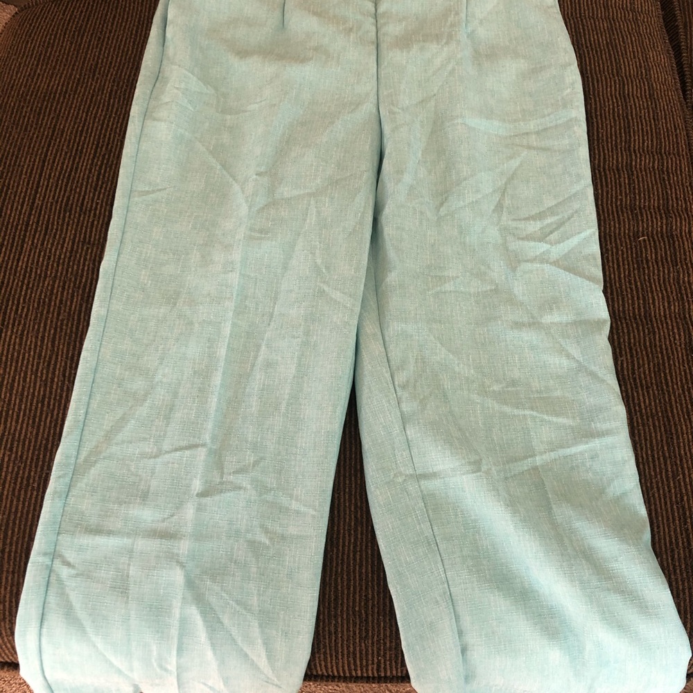 Turquoise relaxed fit pants